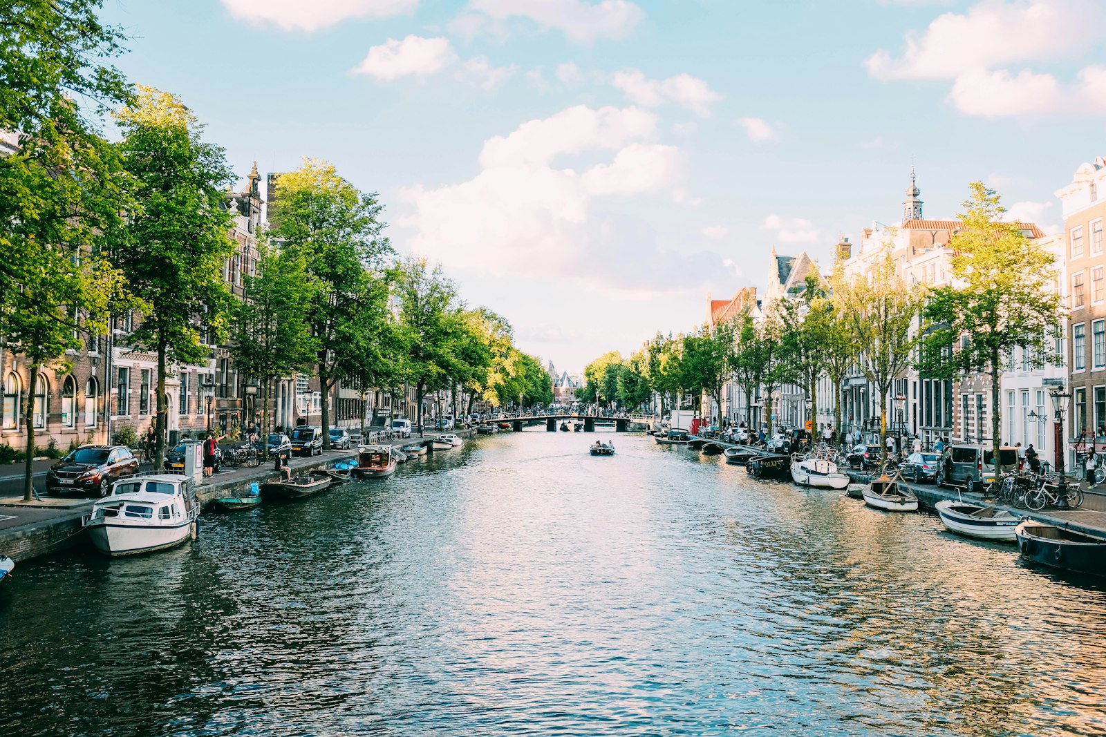 Amsterdam canal ring at dusk